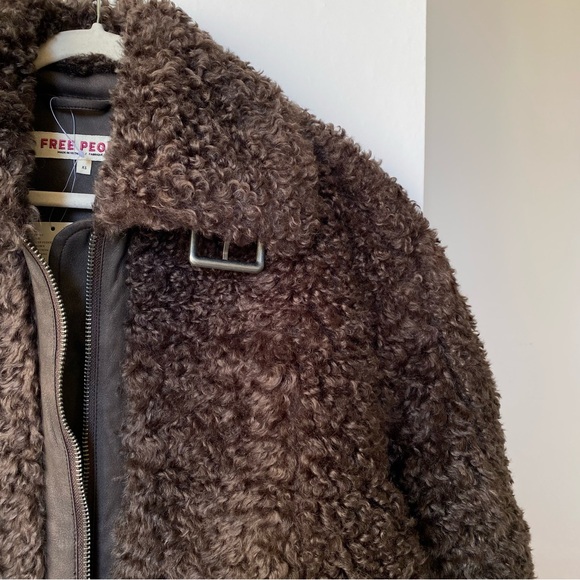 NWT Free People Jolie Oversized Teddy Jacket Deep Fudge Brown XS - Picture 6 of 12
